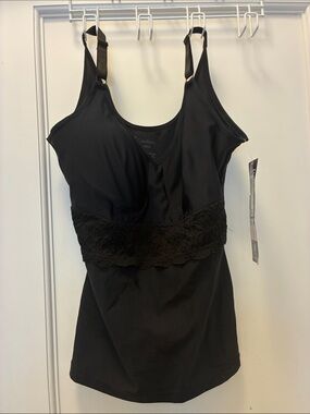 NWT Shapeez Comfeez Tankee Long Back Smoothing Cami Top Black Large👵MT